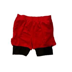 Surenow Black Red Training Shorts w Compression Mens Med